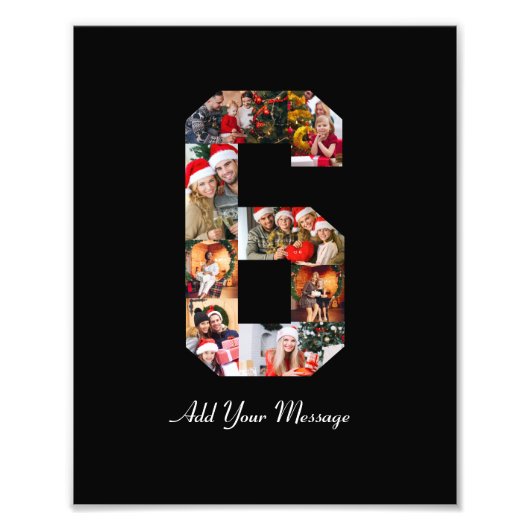 モノクロのNo.6写真コラージュ フォトプリント (正面)