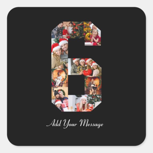 モノクロのNo.6 フォトコラージュ スクエアシール (正面)