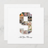 モノクロのNo.9写真コラージュ 案内状 (正面/裏面)