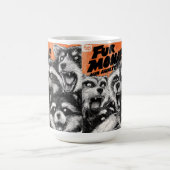 モノクロのZineアートに叫ぶ顔 コーヒーマグカップ (中央)