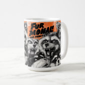 モノクロのZineアートに叫ぶ顔 コーヒーマグカップ (正面右)