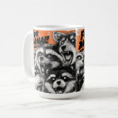 モノクロのZineアートに叫ぶ顔 コーヒーマグカップ (正面左)