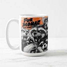 モノクロのZineアートに叫ぶ顔 コーヒーマグカップ