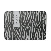 モノクロアニマルプリントと名前 バスマット (正面)