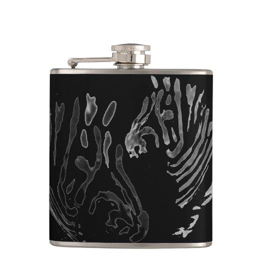 モノクロアニマルプリントシマウマ フラスク (正面)