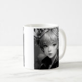 モノクロアニメガール コーヒーマグカップ (正面右)
