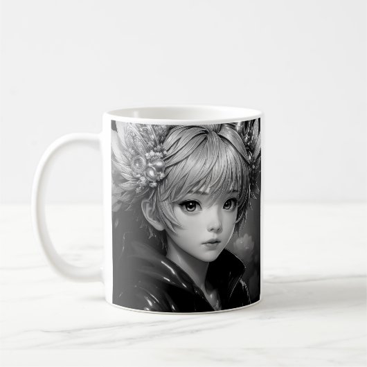 モノクロアニメガール コーヒーマグカップ (左)