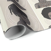 モノクロアフロフチュリストクイーンズ ラッピングペーパー (ロールコーナー)