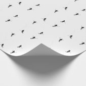 モノクロアルパインスキーヤースキーイラストレーション ラッピングペーパー (角)