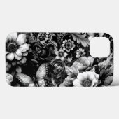 モノクロアンティークフローラ（蝶あり） Case-Mate iPhoneケース (裏面 (横))