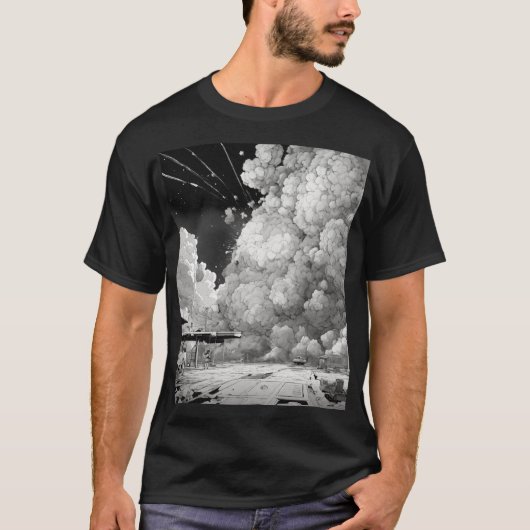 モノクロアートイラスト Tシャツ (正面)