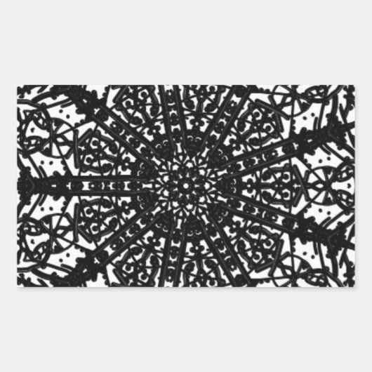 モノクロアートステッカー 長方形シール (正面)