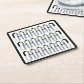 モノクロアートデコデザイン スクエアペーパーコースター (アングル)