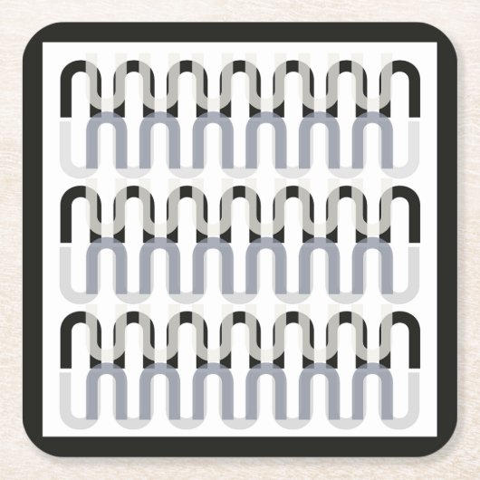 モノクロアートデコデザイン スクエアペーパーコースター (正面)