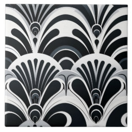 モノクロアールデコはっきりしたとドラマチック タイル