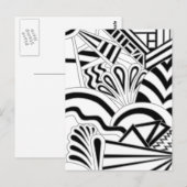 モノクロアールデコデザイン。 ポストカード (正面/裏面)