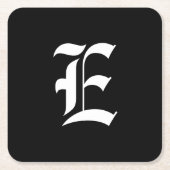 モノクロイニシャルE, スクエアペーパーコースター (正面)