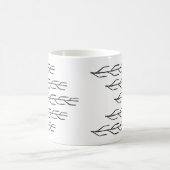 モノクロインクの枝の水筒 コーヒーマグカップ (中央)