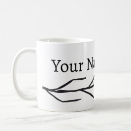 モノクロインク分岐パターンマグ コーヒーマグカップ