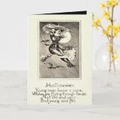 モノクロイ飛んでいるッチブロムフクロウこうもり満月 カード (黄色い花)