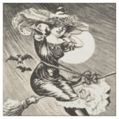 モノクロウィッチ満月コウモリ箒 ファブリック (クローズアップ)