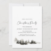 モノクロウィンタークリスマスパーティーフォト招待状 シーズンカード (正面)