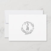 モノクロウェディングRSVPカード 出欠カード (裏面)