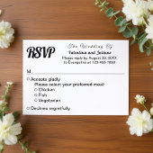 モノクロウェディングRSVP 出欠カード