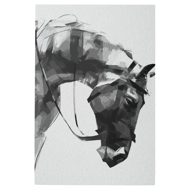 モノクロウマ科のの強さ メタルプリント (正面)