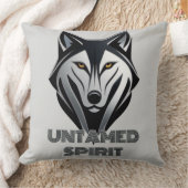 モノクロウルフシルエッはっきりしたト(抽象芸術スタイル) クッション (ブランケット)