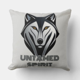 モノクロウルフシルエッはっきりしたト(抽象芸術スタイル) クッション