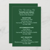 モノクロエメラルドグリーン結婚のエンクロージャカード エンクロージャーカード (正面/裏面)