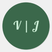 モノクロエメラルドグリーン結婚ズスモール ラウンドシール (正面)