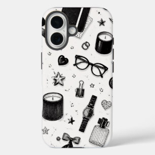 モノクロエレガンススマホケース iPhone 16ケース