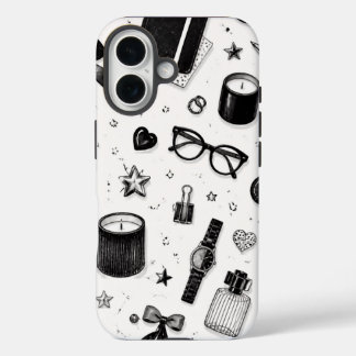 モノクロエレガンススマホケース iPhone 16ケース