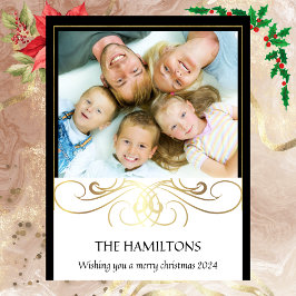 モノクロエレガンスブラックとホワイトの金ゴールドフォイルカード シーズンカード