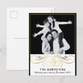 モノクロエレガンスブラックとホワイトポストカード シーズンポストカード (正面/裏面)