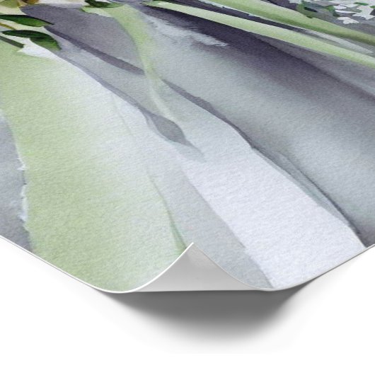 モノクロエレガンス、ブライダルカスケーディングブーケ2、 ポスター (角)