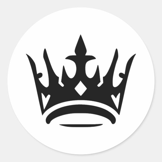 モノクロエレガントのクラウンシルエット ラウンドシール (正面)