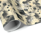 モノクロエレガントギフトラップとシルバー詳細 ラッピングペーパー (ロールコーナー)