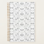 モノクロエレガントフローラスパイラルノートブック プランナー手帳 (正面)