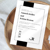 モノクロエレガントモダンウェディング 招待状