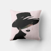 モノクロエレガント女性シルエット クッション (裏面)