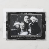 モノクロエレガント白黒ホリデーカード シーズンカード (正面)