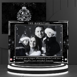 モノクロエレガント白黒ホリデーカード シーズンカード