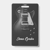 モノクロエレキギターパーソナライズされた バッジ (裏面)