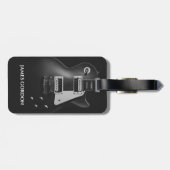 モノクロエレキギターパーソナライズされた ラゲッジタグ (裏面横)