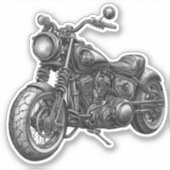 モノクロオートバイ防水 シール (正面)
