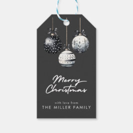 モノクロオーナメント シンプルなクリスマス ギフトタグ