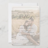 モノクロオーバーレイ写真の結婚式 招待状 (正面)